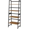 Bookshelf, Ladder Shelf, 4 Tier Tall Bookcase, Modern Open Book Case for Bedroom, Living Room, Office (Brown)