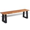 Bench Solid Acacia Wood 57.1"