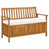 Patio Storage Bench Solid Acacia Wood 47.2"x24.8"x33.1"