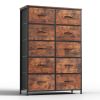 sweetcrispy Dresser for Bedroom Storage Drawers, Fabric Storage Tower with 12 Drawers Sturdy Metal Frame