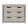 6 Drawer Double Dresser Toret, Bedroom, Light Gray