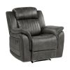 Classic Brownish Gray 1pc Reclining Chair Plush Comfort Pillow-Top Arms Vertical Tufting Solid Wood Transitional Living Room Furniture