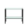 Console Table Double layer tempered glass rectangular porch table black leg double layer glass tea table