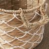 Round Water Hyacinth Woven Basket with Handles - 18" x 18" x 15" - Natural Brown - For Clothes, Towels, Canvas, Toys and Magazine Storage and Home Dec