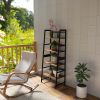 Bookshelf, Ladder Shelf, 4 Tier Tall Bookcase, Modern Open Book Case for Bedroom, Living Room, Office (Brown)