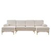 U-Shaped 4-Seat Indoor Modular Sofa Creamy-White