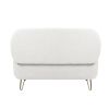 Ivory White Storage Ottoman Bench for End of Bed Gold Legs, Modern Ivory White Faux Fur Entryway Bench Upholstered Padded with Storage for Living Room