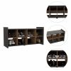 Rafael 8-Compartment Rectangle Entryway Shoe Rack Carbon Espresso