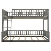 Full XL over Queen Bunk Bed with Ladder and Guardrails, Gray (Expected Arrival Time: 6.3)