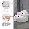 [Video] Welike Swivel Accent Barrel Modern Sofa Lounge Club Big Round Chair with Storage Ottoman Linen Fabric for Living Room Hotel with Pillows,Teddy