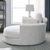 [Video] Welike Swivel Accent Barrel Modern Sofa Lounge Club Big Round Chair with Storage Ottoman Linen Fabric for Living Room Hotel with Pillows,Teddy