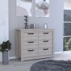 6 Drawer Double Dresser Toret, Bedroom, Light Gray