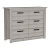 6 Drawer Double Dresser Toret, Bedroom, Light Gray