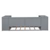 Twin Size Daybed with Storage Arms, Trundle and Charging Station, Gray