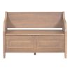 TREXM Rustic Style Solid wood Entryway Multifunctional Storage Bench with Safety Hinge (Brown+ Beige)