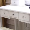 FCH With Light Bulb Single Mirror 5 Drawer Dressing Table White