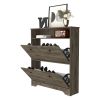 Cranbery 2-Shelf Shoe Rack Dark Brown