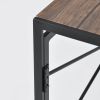 Folding Computer Desk Writing Table for Home Office Steel Frame Brown