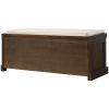 TREXM Rustic Storage Bench with 3 Removable Classic Rattan Basket , Entryway Bench with Removable Cushion (Espresso)