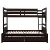 Twin over Full Bunk Bed with Storage - Espresso(OLD SKU :LP000022AAP)