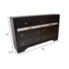 Traditional Matrix Queen 5 PC Storage Bedroom Set in Black made with Wood