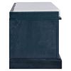 TREXM Storage Bench with 2 Drawers and 2 Cabinets, Shoe Bench with Removable Cushion for Living Room, Entryway (Antique Navy)