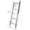 Farmhouse 4.5 Ft Wall Leaning Wood Blanket Quilt Storage Ladder Towel Rack, Bathroom Bedroom Decorative Shelf - Vintage White