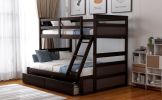 Twin over Full Bunk Bed with Storage - Espresso(OLD SKU :LP000022AAP)