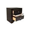 Traditional Matrix Queen 5 PC Storage Bedroom Set in Black made with Wood