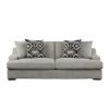 Modern Traditional Luxury Living Room Sofa 1pc Light Gray Plush Microfiber Upholstery 4 Decorative Pillows Cushion Seat Solid Wood Furniture