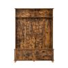 ON-TREND Modern Style Hall Tree with Storage Cabinet and 2 Large Drawers, Widen Mudroom Bench with 5 Coat Hooks, Rustic Brown