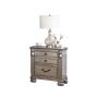 Classic Bedroom Formal Nightstand Antique Silver Finish 2-Drawers 1pc Bedside Table Plywood Furniture