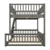 Full XL over Queen Bunk Bed with Ladder and Guardrails, Gray (Expected Arrival Time: 6.3)