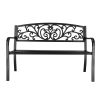 50" Iron&PVC Outdoor Courtyard Decoration Park Leisure Bench