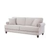 Living Room Furniture, Modern 3-Piece Including Three-Seater, Loveseat and Single Chair,Chenille modern Upholstered Sofa Set, White