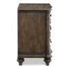 Traditional Nightstand of 3 Drawers Brown Oak Finish 1pc Bedside Table Wooden Formal Bedroom Furniture Decorative Drawer Pulls