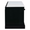 TREXM Storage Bench with 2 Drawers and 2 Cabinets, Shoe Bench with Removable Cushion for Living Room, Entryway (Black)