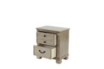 Classic Bedroom Formal Nightstand Antique Silver Finish 2-Drawers 1pc Bedside Table Plywood Furniture