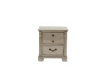 Classic Bedroom Formal Nightstand Antique Silver Finish 2-Drawers 1pc Bedside Table Plywood Furniture