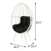 Black and White Patio Chair with Removable Cushion