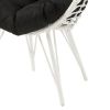 Black and White Patio Chair with Removable Cushion