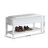 Rouen Seating Bench with Shoe Storage, White