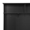 ON-TREND Modern Style Hall Tree with Storage Cabinet and 2 Large Drawers, Widen Mudroom Bench with 5 Coat Hooks, Black