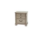 Classic Bedroom Formal Nightstand Antique Silver Finish 2-Drawers 1pc Bedside Table Plywood Furniture