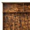 ON-TREND Modern Style Hall Tree with Storage Cabinet and 2 Large Drawers, Widen Mudroom Bench with 5 Coat Hooks, Rustic Brown