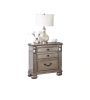 Classic Bedroom Formal Nightstand Antique Silver Finish 2-Drawers 1pc Bedside Table Plywood Furniture