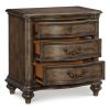 Traditional Nightstand of 3 Drawers Brown Oak Finish 1pc Bedside Table Wooden Formal Bedroom Furniture Decorative Drawer Pulls