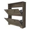 Cranbery 2-Shelf Shoe Rack Dark Brown