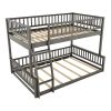 Full XL over Queen Bunk Bed with Ladder and Guardrails, Gray (Expected Arrival Time: 6.3)