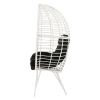 Black and White Patio Chair with Removable Cushion